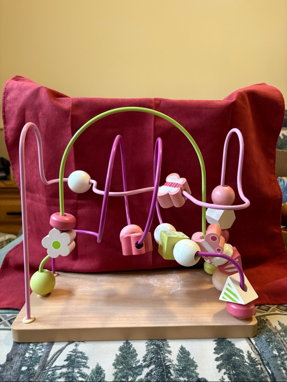 Target Pink and Green Wooden Bead Maze Activity Center